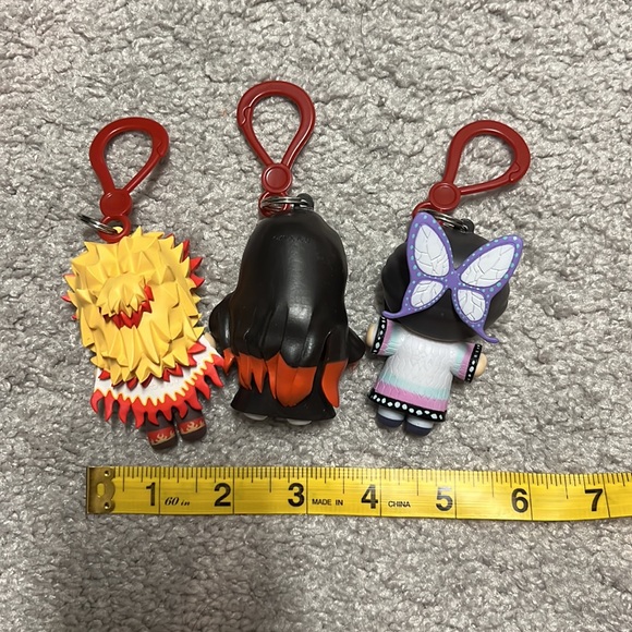 Demon Slayer Set of 3 Keychain Toys - Rengoku, Nezuko, & Shinobu - Picture 3 of 4